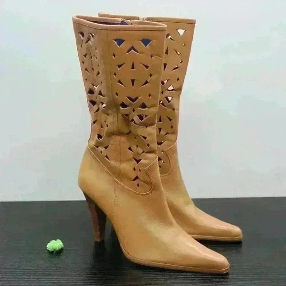 Vintage Mia Lacey Women’s Tan Leather Boots - Picture 3 of 10